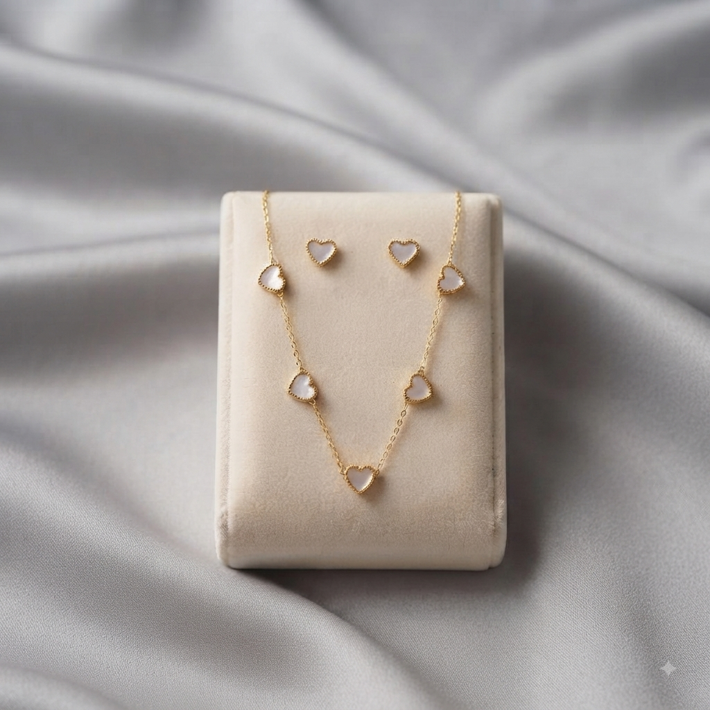 Conjunto Corazones Dorados – Amor Sutil